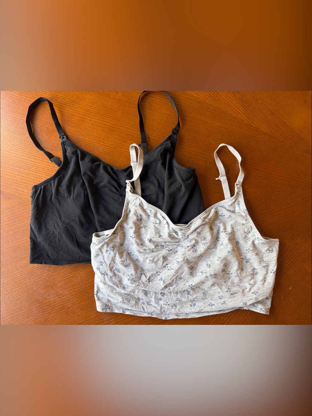 Old Navy Nursing Bralettes - Black & Light Heather Floral size large